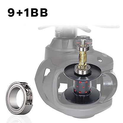 FISHDROPS Baitcaster Reels, 9+1BB, CNC Aluminum Spool, Magnetic Brake System Bait Caster Reel High Speed Gear Ratio 7.0:1 Ultra Smooth Low Profile Baitcasting Fishing Reel - color: Left - Matte Black