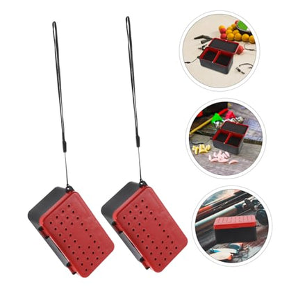 BESTonZON 2pcs Insulated Fishing Bait Cooler Red Worm Box Breathable Leakproof Design for Freshwater Saltwater Fishing