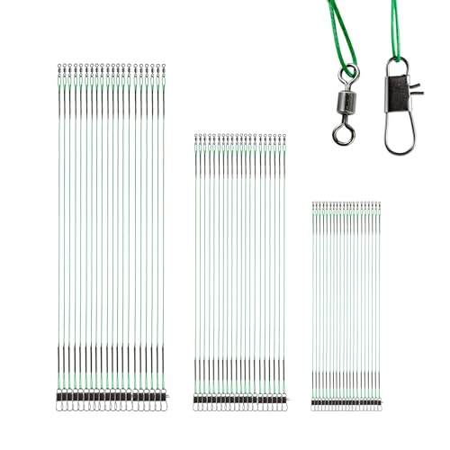 QISHUO High Strength Fishing Leader Freshwater Stainless Steel Fishing Leaders Lure Tackle Saltwater Wire Leaders Line Black Nickel 60pcs