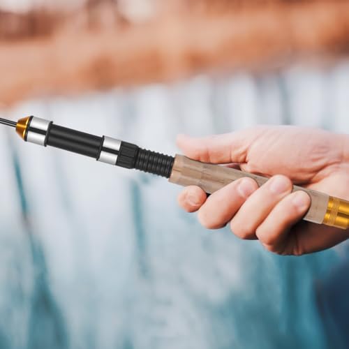 SEWACC Telescopic Mini Ice Fishing Rod Ultra-Light Compact Pocket Fishing Pole 25.59In Winter Tackle Tool with Durable Guides