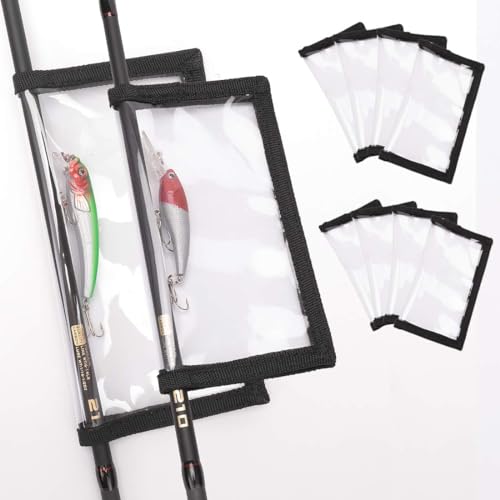 Fishing Lure Wraps 10 Packs Durable Clear PVC Lure Covers Keeps Fishing Safe Easily See Lures Fishing Hook Covers Bait Storage 5 Large 4.3" W x 7.9" L + 5 Medium 3.9" W x 7.1" L (10pcs 5L+5M)
