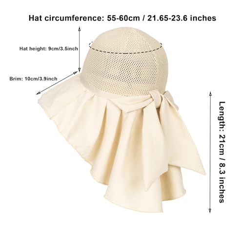 Women Wide Brim Sun Hat UV Protection Fishing Hiking Gardening Hat with Neck Flap Quick Dry Outdoor Cap