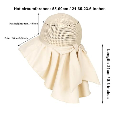 Women Wide Brim Sun Hat UV Protection Fishing Hiking Gardening Hat with Neck Flap Quick Dry Outdoor Cap