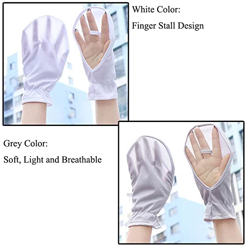 2 Pairs Hand Sun Protection Gloves Screen Drape Sunshade Cover UV Protector Breathable Cooling Fingerless for Women Men Driving Fishing Riding Hiking Canoeing Rowing Outdoor