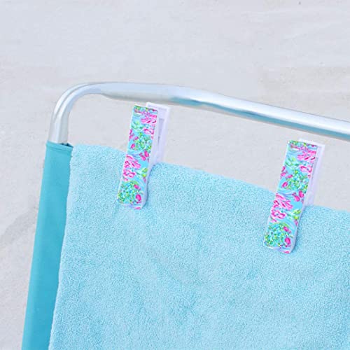 Lilly Pulitzer Water Resistant Vinyl Beach Day Pouch, Zipper Bag Includes Drink Hugger, Small Pouch, and Towel Clips - color: Best Fishes