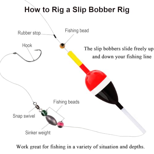 Fishing Bobbers and Floats, High Sensitive Slip Bobber with Balsa Wood Body,for Crappie Bluegill Trout Bass Panfish Catfish Walleye,8pcs - color: L-8pcs
