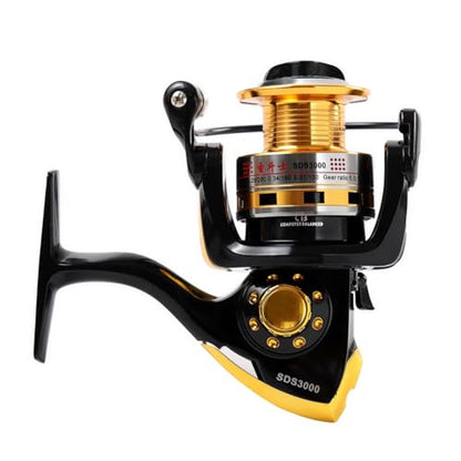 Diwa Spinning Fishing Reels for Saltwater Freshwater 1000 2000 3000 4000 5000 6000 Series Fishing Spool Left/Right Interchangeable Trout Carp Spinning Reel Light and Smooth - style: 2000-black
