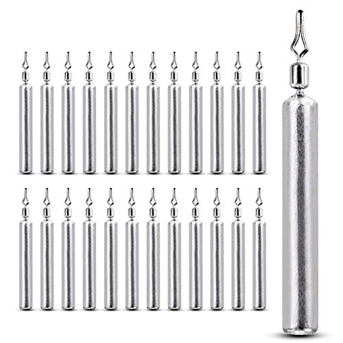 AMYSPORTS Drop Shot Weights Fishing Lead Drop Saltwater Fishing Weight Freshwater Drift Sinker Fishing Weight Bass Rig Cylinder Removable Catfishing - size: Size6 (3/4oz.) 25 pcs