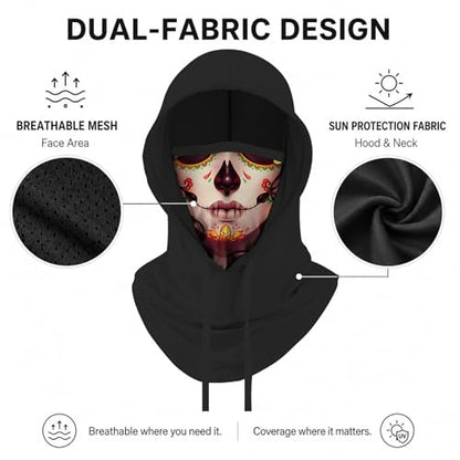 Skull Balaclava Hat for Women Men Sun UV Protection Summer Cooling Full Face Mask Cycling Hiking Fishing Outdoor Sports - color: Skull 12