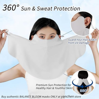 UV Sun Protection Face Mask with Neck Coverage UPF 50+ Face Shield Breathable Design for Summer Outdoor Activities - color: 2 Pack Grey