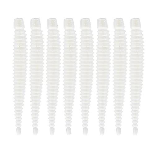 6th Sense – Boosa Ned 3.3 – Finesse Ned Worm – Bass Fishing – Ribbed Body Shimmy Tail – Divine Ned Jig Heads - Made in the USA - color: Ghost Ice Minnow