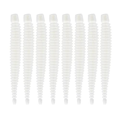 6th Sense – Boosa Ned 3.3 – Finesse Ned Worm – Bass Fishing – Ribbed Body Shimmy Tail – Divine Ned Jig Heads - Made in the USA - color: Ghost Ice Minnow