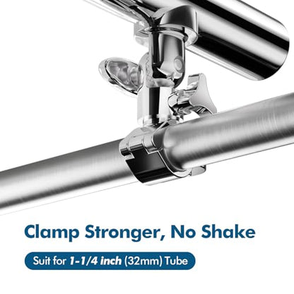 Fishing Rod Holder for Boat ,Stainless Steel 316 Rail Mount Clamp Fishing Rod Holders Marine Grade 360 Degree Adjustable Fishing Rod Holder - style: Middle Clamp