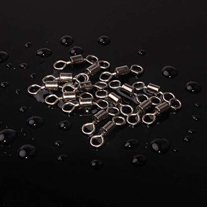 Rolling Barrel Fishing Swivel Black Nickle Fishing Hook Line Connector Fishing Tackle Accessories 30LB to 335LB 50-100pcs - size: 100pcs 3/0