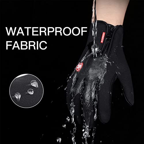 FOXLVDA Winter Warm Gloves for Men and Women, with Windproof and Waterproof Features, Sensitive Touch Screen Texting Fingers for Work, Cycling, Driving - size: Small