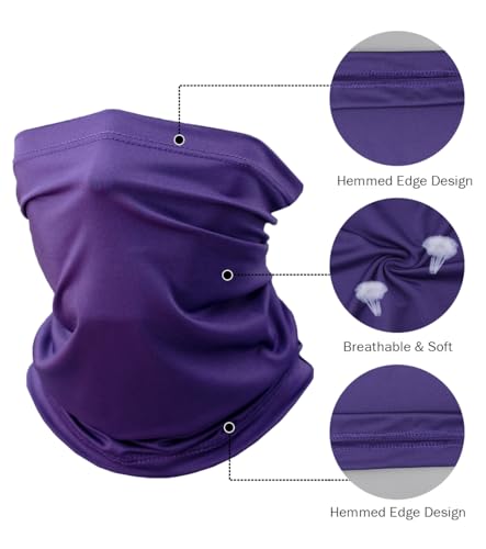 Fishing Neck Gaiter, Sun Protection Face Mask, Cooling Neck Shield Scarf Cycling Balaclava Bandana for Men and Women - color: Red+orange+white+purple