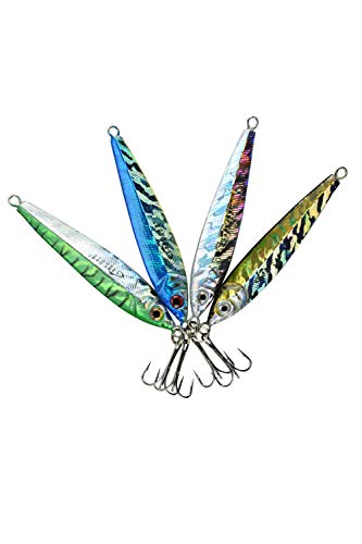 1.5oz-2.5oz Bullet Jig - 3 Pack - 4 Colors & 3 Weights to Choose from - color: Green Mackerel, size: 1oz