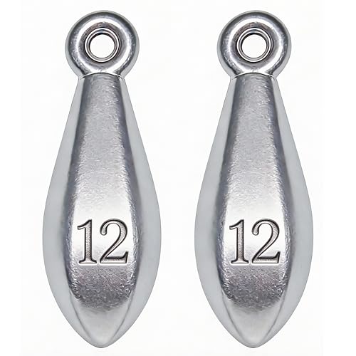 Fishing Weights Sinkers Bank Sinkers Bullet Weights for Surf Fishing Pier Bank Fishing Saltwater Fishing Gear 1oz to 8oz - size: 12 Ounce-2pcs