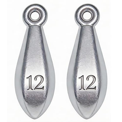 Fishing Weights Sinkers Bank Sinkers Bullet Weights for Surf Fishing Pier Bank Fishing Saltwater Fishing Gear 1oz to 8oz - size: 12 Ounce-2pcs