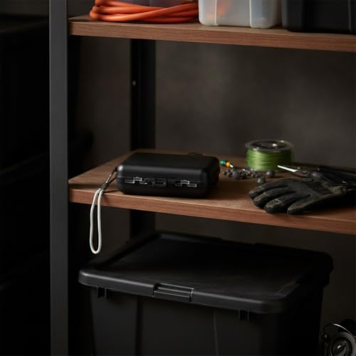 Fits Standard Vest Pockets and Kayak Hatches: Compact Double-Sided Fishing Tackle Box for Lures and Hooks, Black PP Plastic Storage Container - size: 4.57 x 3.62 x 1.26 in
