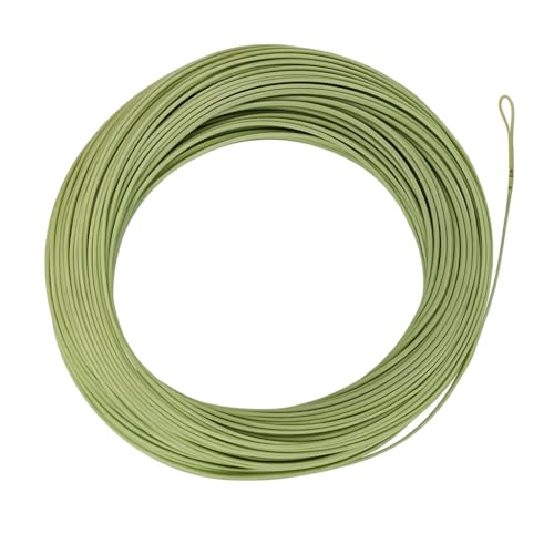 EUPHNG All-Purpose Fly Line Floating Trout Fishing Line Welded Loop Line ID Weight Forward Fly Fishing Line 100FT - color: Moss Green, size: WF4F