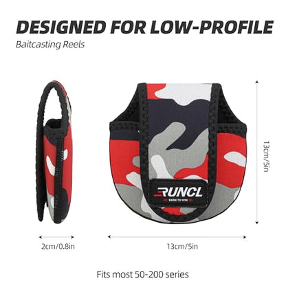 RUNCL Baitcasting Reel Bag – Protective Storage Pouch for Baitcasting Reels & Spinning Reels, Lightweight & Durable, Ideal for Freshwater & Saltwater Fishing Trips (Camouflage) - color: B-Camouflage