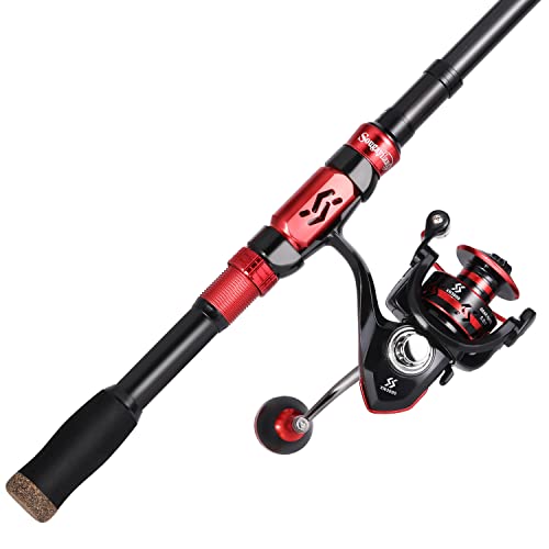 Sougayilang Fishing Pole with Spinning Reel Portable Fishing Rod Reel Combos - size: 2.1M/6.89FT Rod with 2000 Reel, style: Only Rod and Reel
