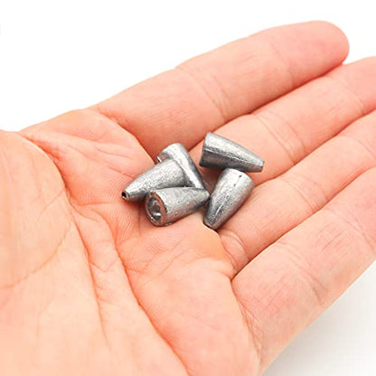 Fishing Weight Sinkers, 50pcs/55pcs Lead Worm Weights Fishing Sinkers for Bass Fishing Texas Rigs(2g/3.5g/5g/7g) - color: 3.5g/0.12oz-50pcs