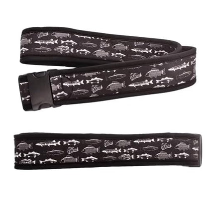 O’Pros Premium 2” Neoprene Adjustable (24” to 48”) Wading Belt – Fishing Wader Belt - color: Black & White Fish