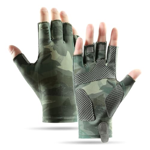 Sun Gloves UPF 50+ Fishing Gloves, Fingerless Sun Protection UV Protection Fishing Gloves Men/Women for Kayaking, Hiking, Paddling, Driving