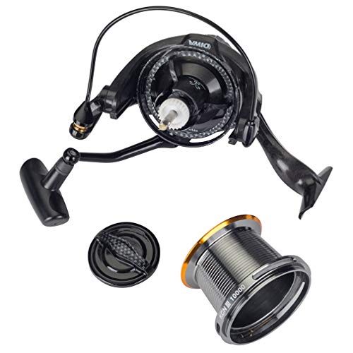 Diwa Fishing Reels Spinning 8000 10000 14000 Series Spool Freshwater Saltwater Big-Game Surf Fishing 12+1 Stainless BB 70 LBS Max Drag Carbon Fiber Ultra Smooth Powerful Oversize Gear - style: 10000
