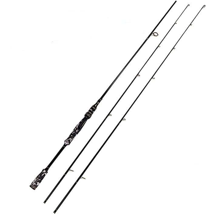 2 Piece 7 Feet Spinning Rod 24 Ton Carbon Fiber Spincasting Fishing Rod with 2 Tips - Medium and Medium Heavy Portable Spin Bass Fishing Rod