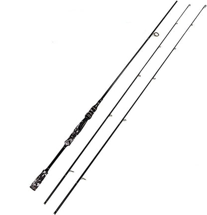 2 Piece 7 Feet Spinning Rod 24 Ton Carbon Fiber Spincasting Fishing Rod with 2 Tips - Medium and Medium Heavy Portable Spin Bass Fishing Rod