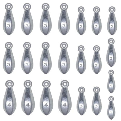 Fishing Weights Bank Sinkers 22PCs Bowl Sinkers Less Snag and Faster Sink Lead Weights for Saltwater Freshwater Fishing 1oz,2 oz,3 oz,4 oz
