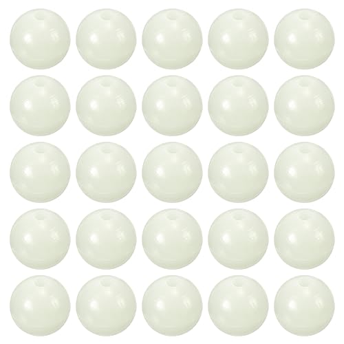 M METERXITY Glow Fishing Beads - Plastic Luminous Round Bait Egg Lure Rigs Apply to Outdoor Tackle Tool - color: White, size: 12mm