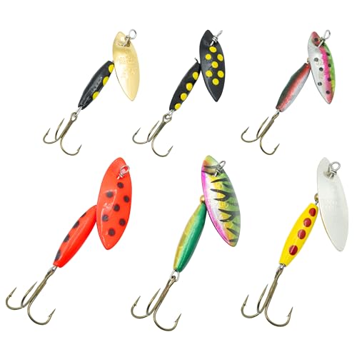 Panther Martin Fishing Lures 6-Pack All Time Greatest Fish Catcher World Famous Spinning Lures in Value Kit Spinners for Trout, Salmon, Panfish, Bass, Crappie & Perch - style: Willowstrike