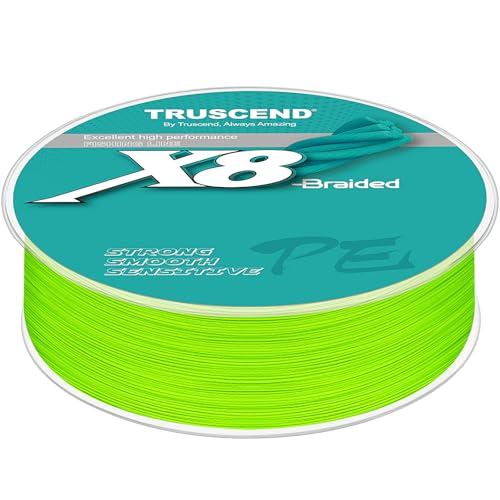 TRUSCEND X8 Braided Fishing Line, Durable and Valuable PE Braid Line for Professional, More Thinner More Smoother Performance for Casting Well, Must-Have Freshwater Fishing Gear, Fishing Gift for Men - color: Grass green, size: 50 LB (300 yards)
