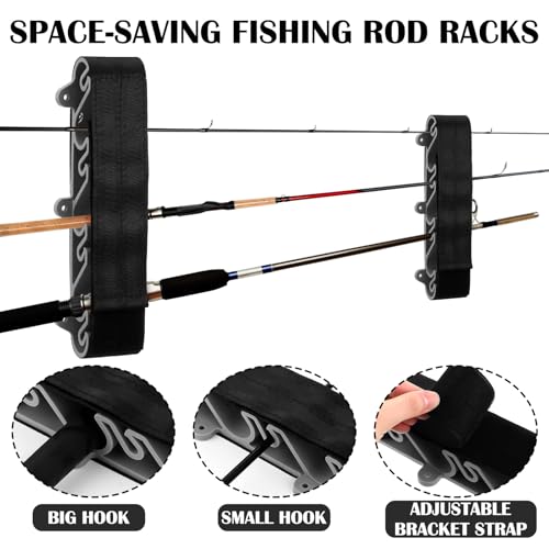 Blueweenly 4 Pcs Vertical Mount Fishing Rod Holders for Boat Vertical Fishing Rod Rack for Storage Pole Strap for Boat Deck