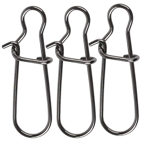 100 Pack Duo Lock Snaps Size 0-8 Black Nice Snap Swivel Solid Rings Stainless Steel Fishing Tackle Kit - Test: 26LB-220LB - size: 2#-55LB-100PCS
