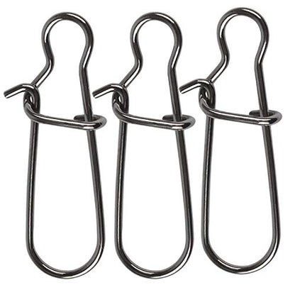 100 Pack Duo Lock Snaps Size 0-8 Black Nice Snap Swivel Solid Rings Stainless Steel Fishing Tackle Kit - Test: 26LB-220LB - size: 4#-77LB-100PCS