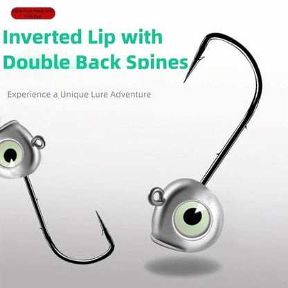 10pcs Luminous 3D Eye Jig Head Hooks 2.5g-4.2g-Glow in Dark Fishing Lures for Bass Carp Ice Fishing, No-Tangle Soft Baits - size: 4.2g