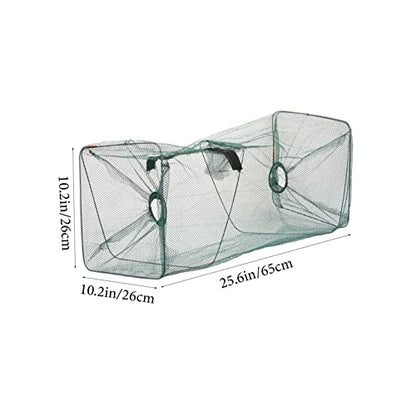 Portable Foldable Nylon Fishing Net Lightweight Shrimp Catching Cage Quick Drying Fish Keeping Net for Outdoor Use Collapsible Fishing Accessories