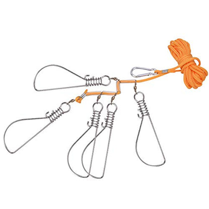 Fish Stringer Heavy Duty, Convenient to Use Nylon Ropes Float Fishing Stringer Elastic Device Fish Buckle for Chain Stringer for Larger Fish