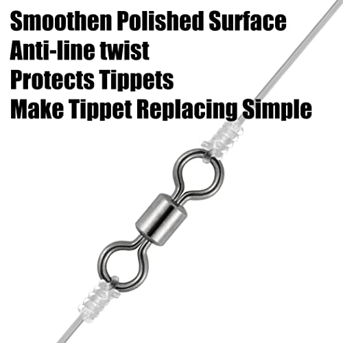 Dr.Fish 50 Pack Fishing Micro Swivels Fly Fishing Rolling Barrel Black Nickel Swivels High Strength Solid Rings Hook line Connector - size: 9mm(28LB)-50pk