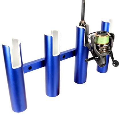 2PCS 4-Tube Aluminum Fishing Rod Holder for Boat, Wall-Mounted Fishing Pole Roof Rod Rack, Surf Fishing Rod Holder for Truck, Boats & Yacht - color: Blue