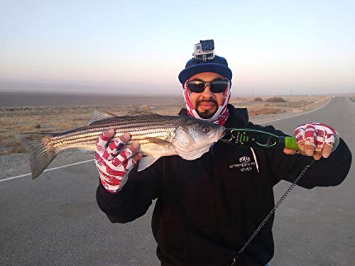 Bassdash ALTIMATE UPF 50+ Sun Protection Fingerless Fishing Gloves Men - color: Americana, size: Medium