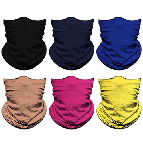 Venswell Neck Gaiter Face Mask Men Women,Seamless Bandana Rave Face Cover Scarf Mask,Balaclava,Headband, Head Wrap,Headwear - color: A-women Solid 1