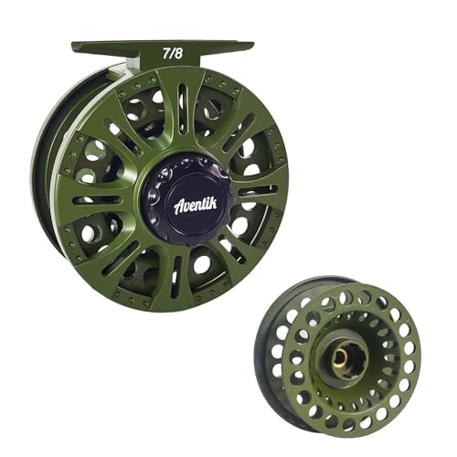 Aventik HVCE Graphite Fly Reel Center Drag System Classic III Graphite 3/4, 5/6, 7/8wt Large Arbor Freshwater Fly Fishing Reels - size: 7/8, style: With Extra Spool
