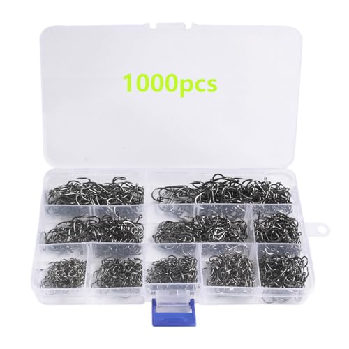 1000pcs 600pcs 300pcs Small Fish Hooks for Freshwater, 10 Specifications of Trout Fishing Hook Set - style: 1000pcs