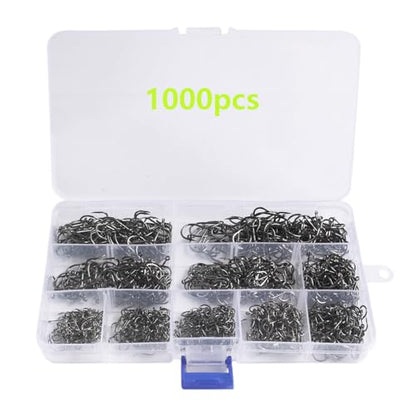 1000pcs 600pcs 300pcs Small Fish Hooks for Freshwater, 10 Specifications of Trout Fishing Hook Set - style: 1000pcs
